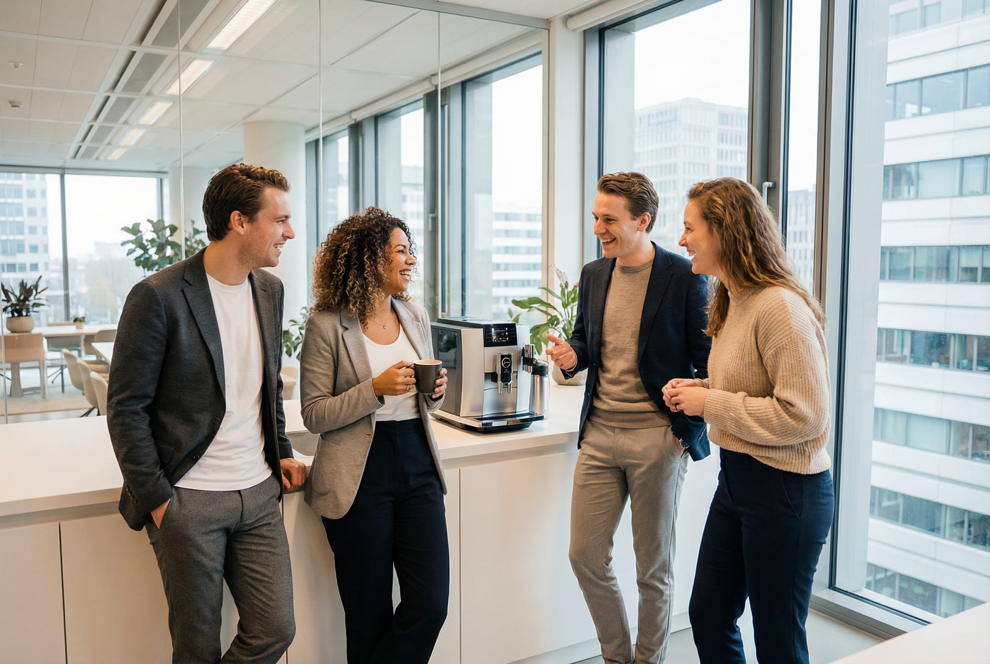 Modern kantoor met koffiehoek